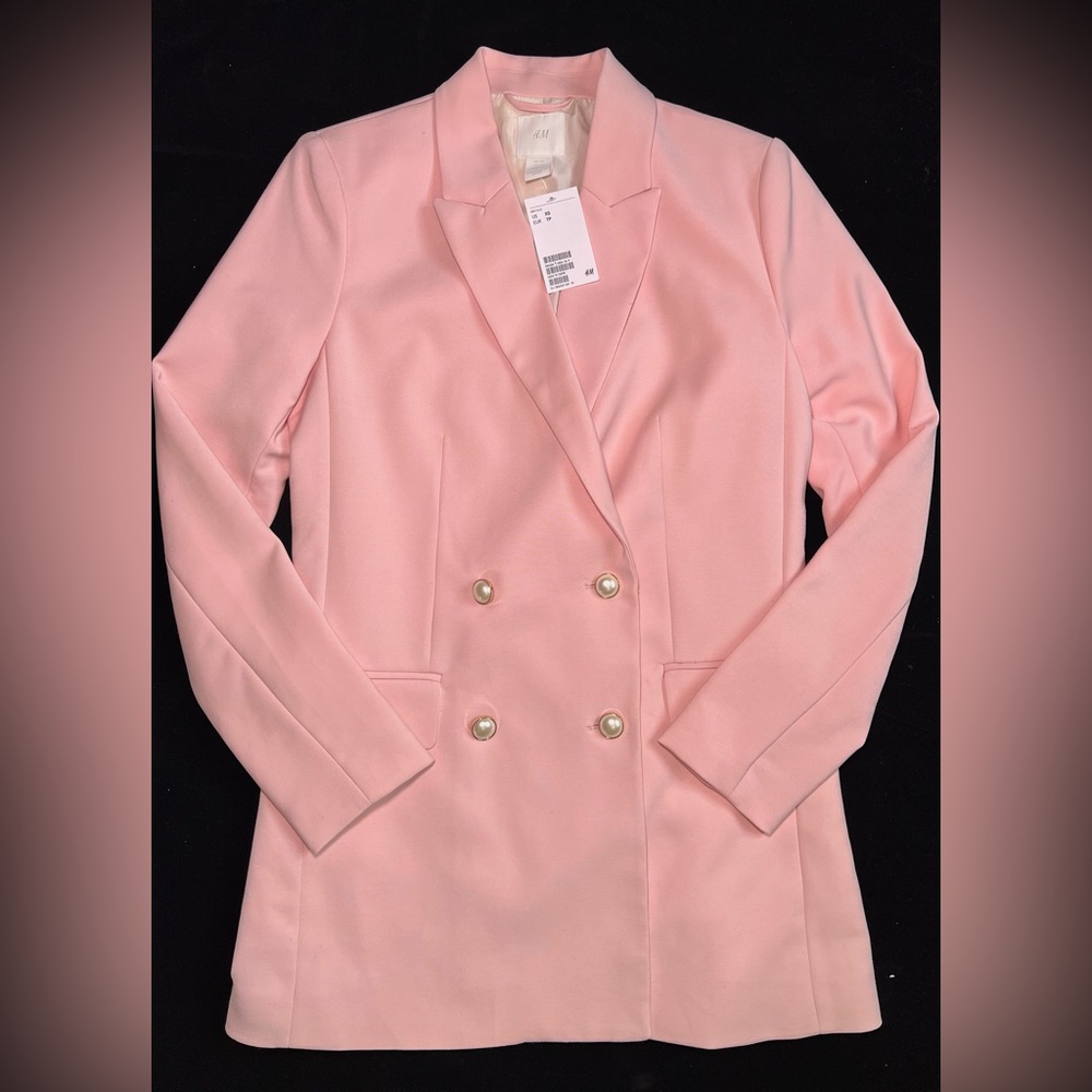 HM Double Breasted Light Pink Blazer Women’s Size X-Small (NWT)